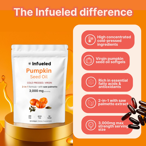 Pumpkin Seed Oil Capsules Extra 2 Month Supply (180 Capsules)